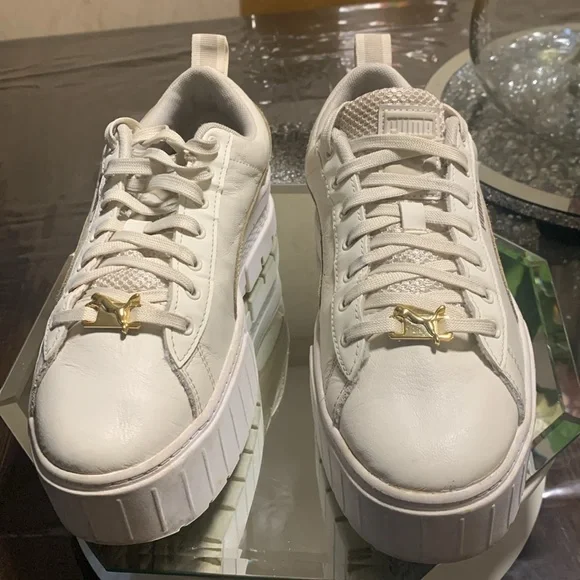 PUMA Mayze Leather Platform sneakers/shoes - Picture 5 of 12